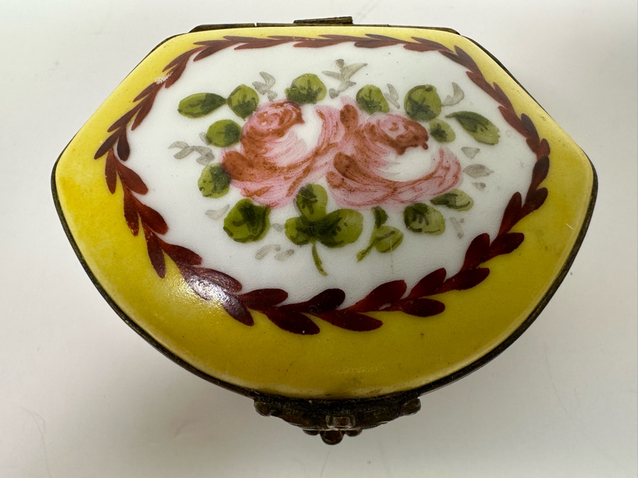 Hand Painted French Porcelain Box 2.5W [Photo 4]
