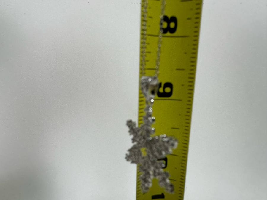 Sterling Silver Snowflake Pendant With 18' Sterling Silver Chain Necklace 4.4g [Photo 9]