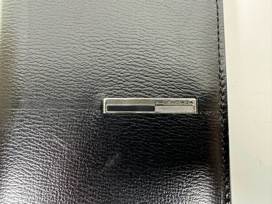New Balenciaga Paris Men's Leather Long Wallet In Black 7 X 3.5 Retails $500 [Photo 3]