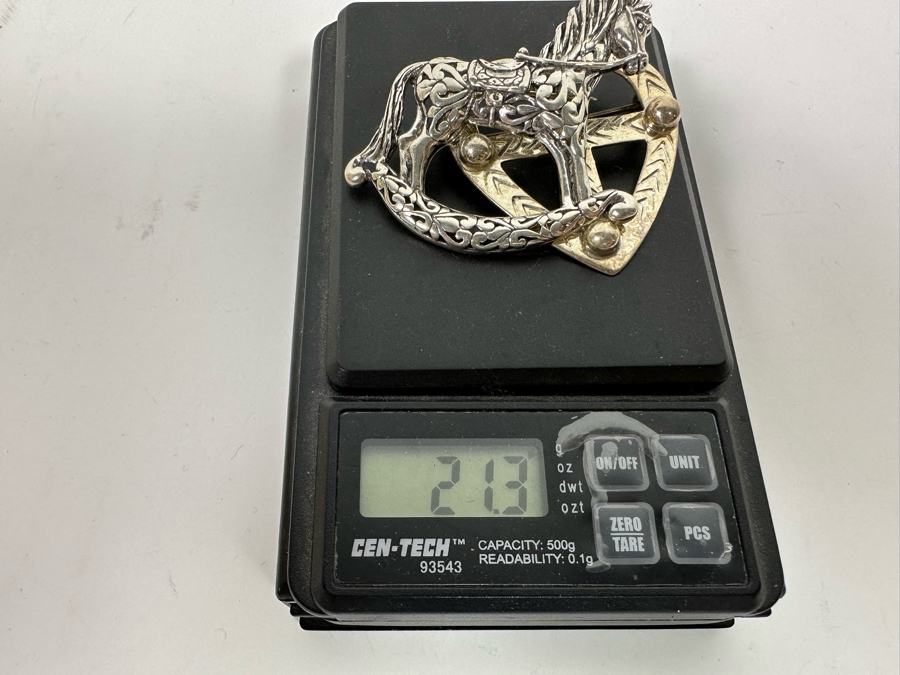 Pair Of Sterling Silver Brooches And Pins 21.3g [Photo 10]