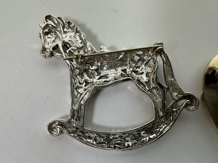 Pair Of Sterling Silver Brooches And Pins 21.3g [Photo 7]