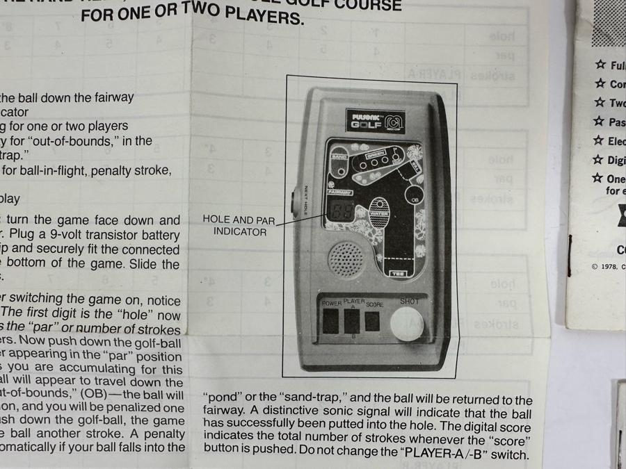 Collection Of Vintage Seventies Instruction Booklets From Various Electronic Games Including Coleco Electronic Quarterback & Coleco Head To Head Electronic Baseball (No Games) [Photo 13]