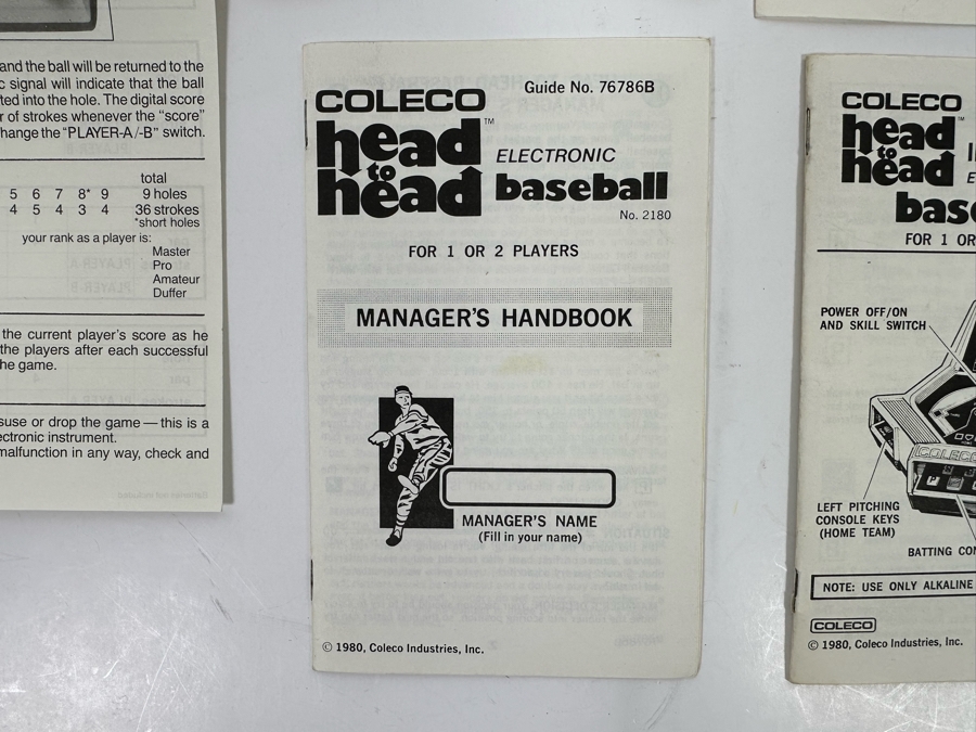 Collection Of Vintage Seventies Instruction Booklets From Various Electronic Games Including Coleco Electronic Quarterback & Coleco Head To Head Electronic Baseball (No Games) [Photo 7]