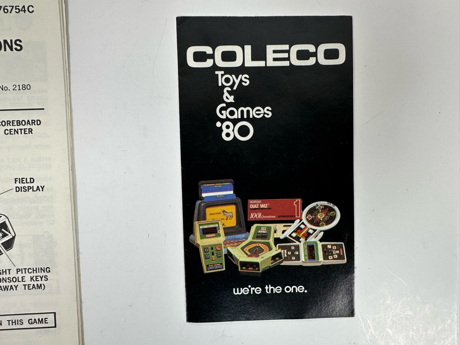 Collection Of Vintage Seventies Instruction Booklets From Various Electronic Games Including Coleco Electronic Quarterback & Coleco Head To Head Electronic Baseball (No Games) [Photo 11]