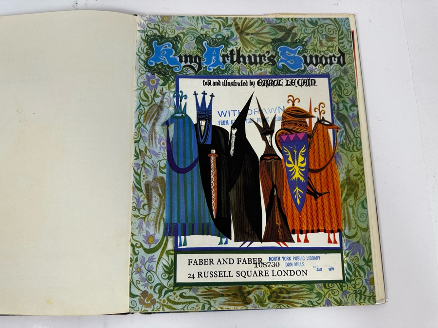 1968 First Edition Hardcover Book King Arthur's Sword By Errol Le Cain Former Library Book [Photo 6]
