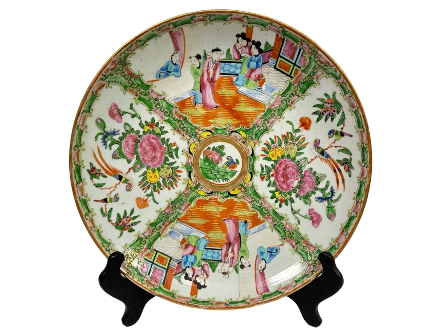 Antique Chinese Hand Painted Porcelain Plate Dish 13R