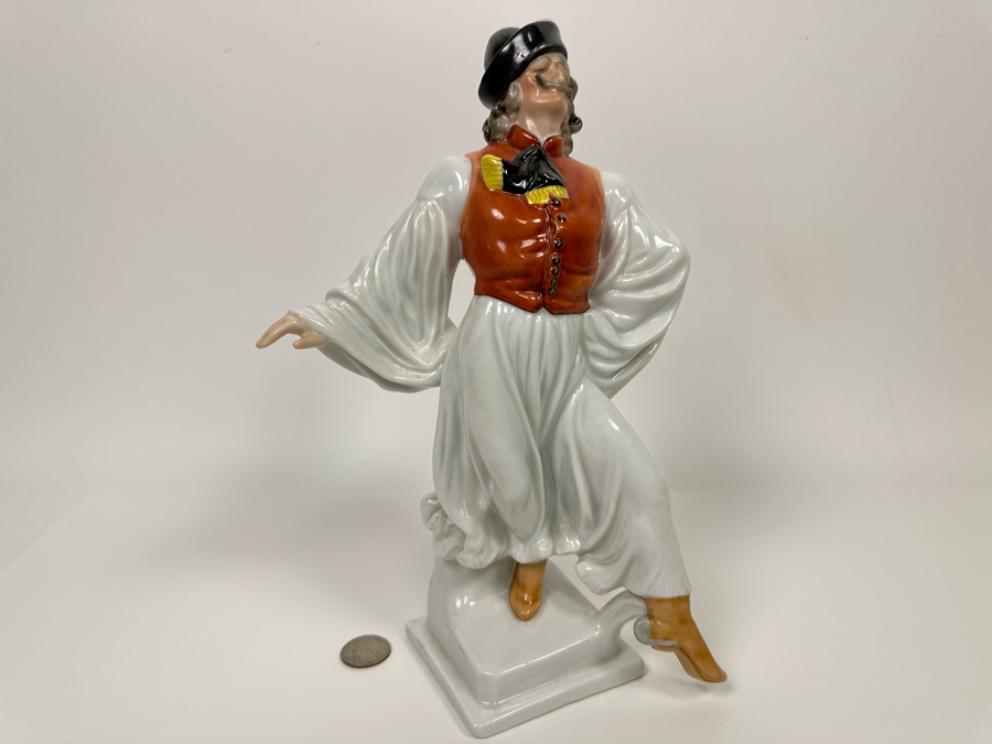 Herend Hungary Porcelain Hand Painted Dancing Peasant Figurine 11.5H [Photo 5]