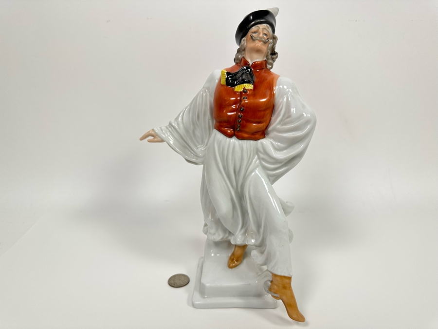 Herend Hungary Porcelain Hand Painted Dancing Peasant Figurine 11.5H [Photo 3]