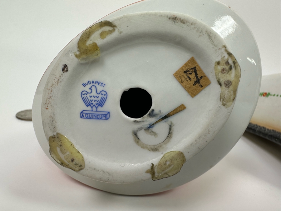 Vintage Aquincum Hungarian Matyo Couple Shepherd And His Wife Hand Painted Figurines Budapest 9H [Photo 10]