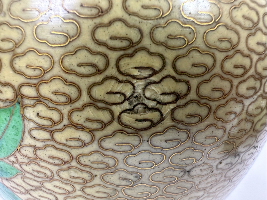 Pair Of Cloisonne Vases 9H And Cloisonne Toothpick Holder [Photo 19]