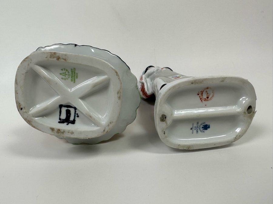 Vintage Hollohaza Hungarian Matyo Couple Hand Painted Figurines 12H [Photo 14]