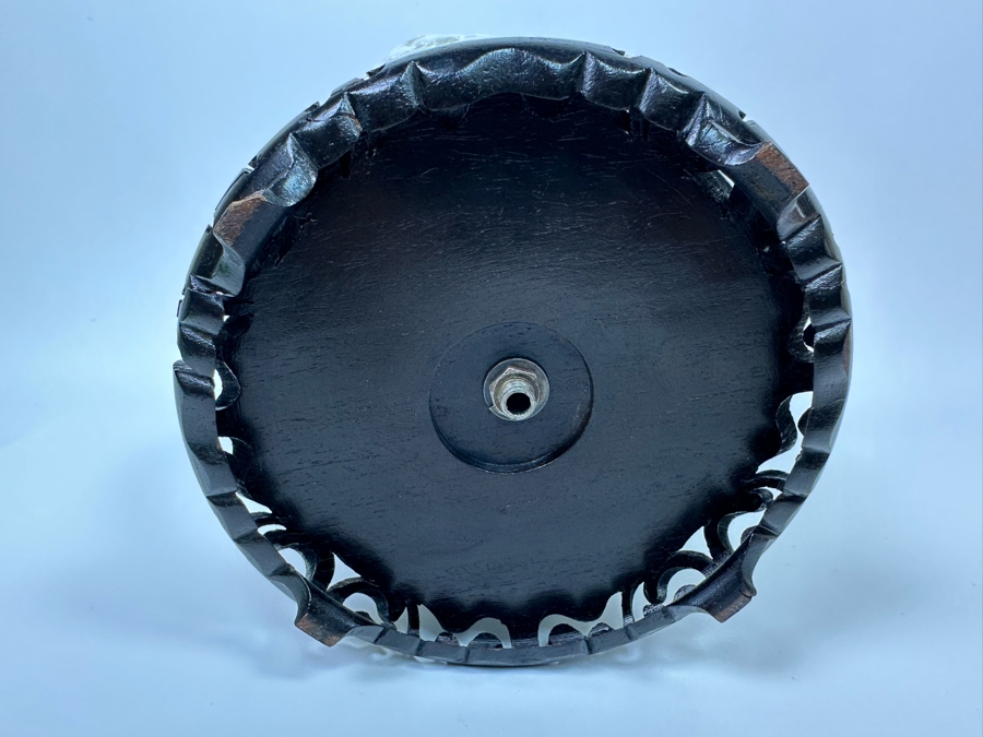 Vintage Chinese White Reticulated Porcelain Jar Vase With Chinese Figures 9W X 12H [Photo 14]