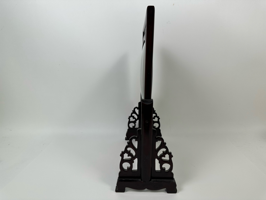 Chinese Two-Sided Silk Hand Stitch Embroidery Plum Blossom Table Screen 13W X 6D X 16.5H [Photo 8]