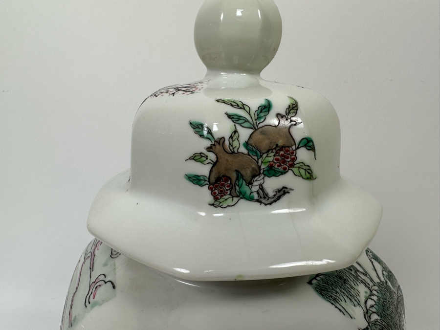 Vintage Signed Chinese Hand Painted Porcelain Lidded Jar 15H [Photo 19]