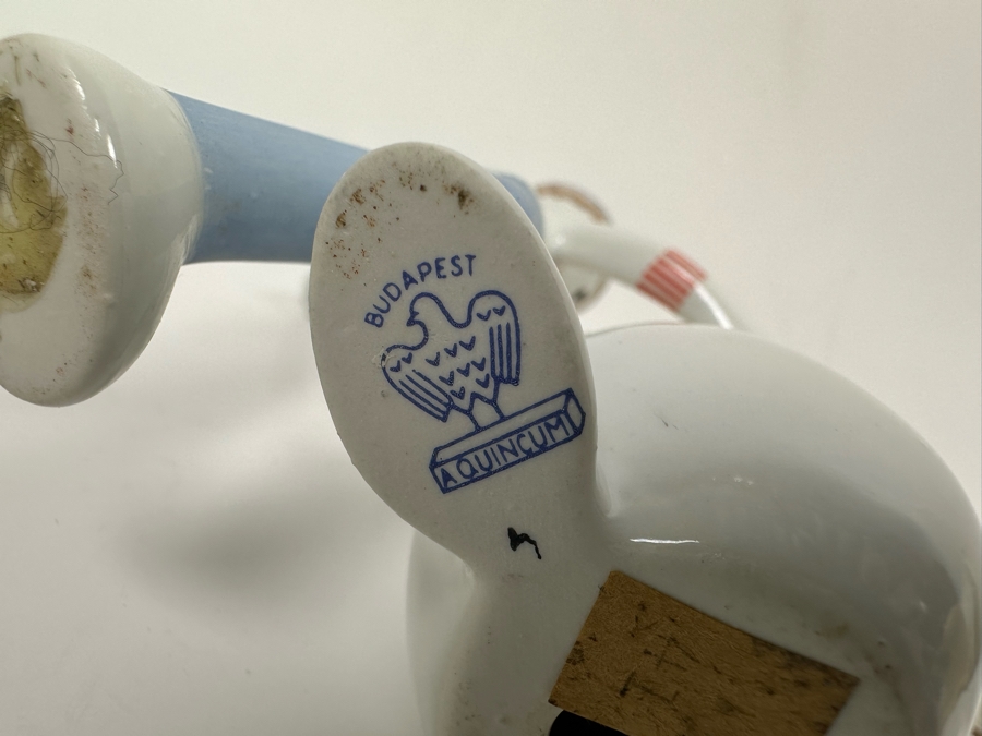 Aquincum Hungary Hand Painted Porcelain Figurine Budapest Boy With Snowman 6H [Photo 8]