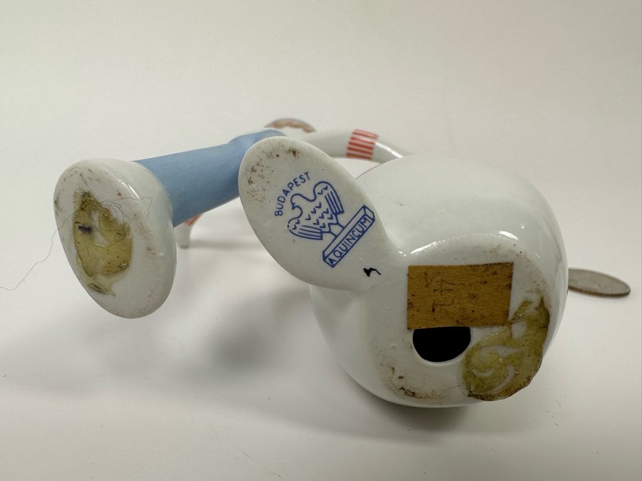 Aquincum Hungary Hand Painted Porcelain Figurine Budapest Boy With Snowman 6H [Photo 7]