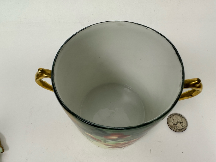 Hand Painted Limoges France Porcelain Condensed Milk Jar 5.5W X 5.5H [Photo 8]