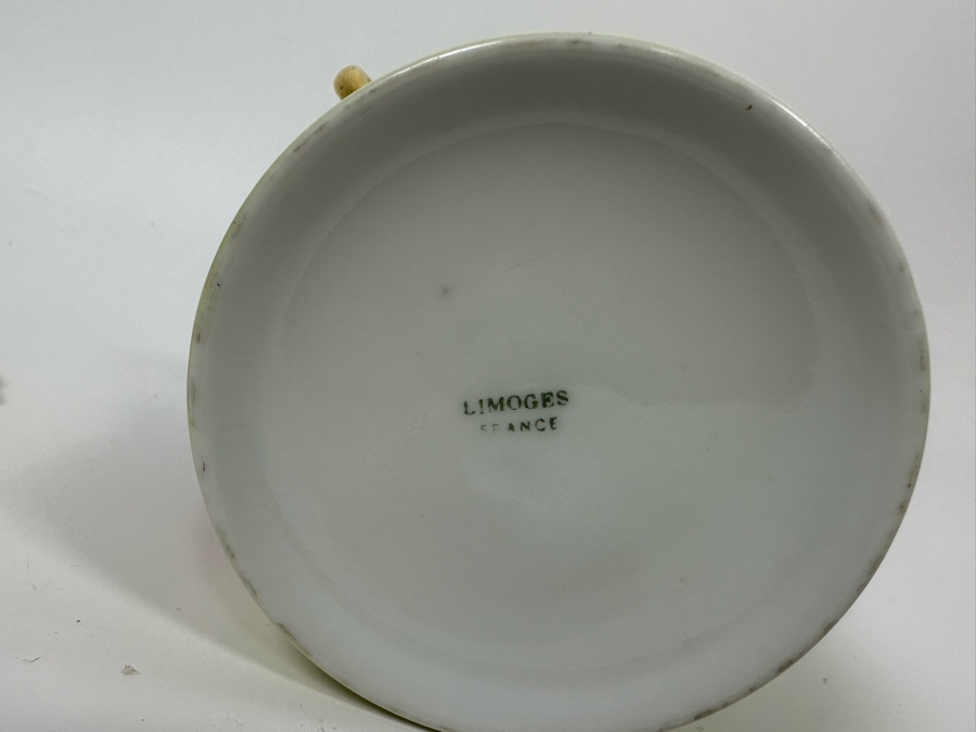 Hand Painted Limoges France Porcelain Condensed Milk Jar 5.5W X 5.5H [Photo 9]