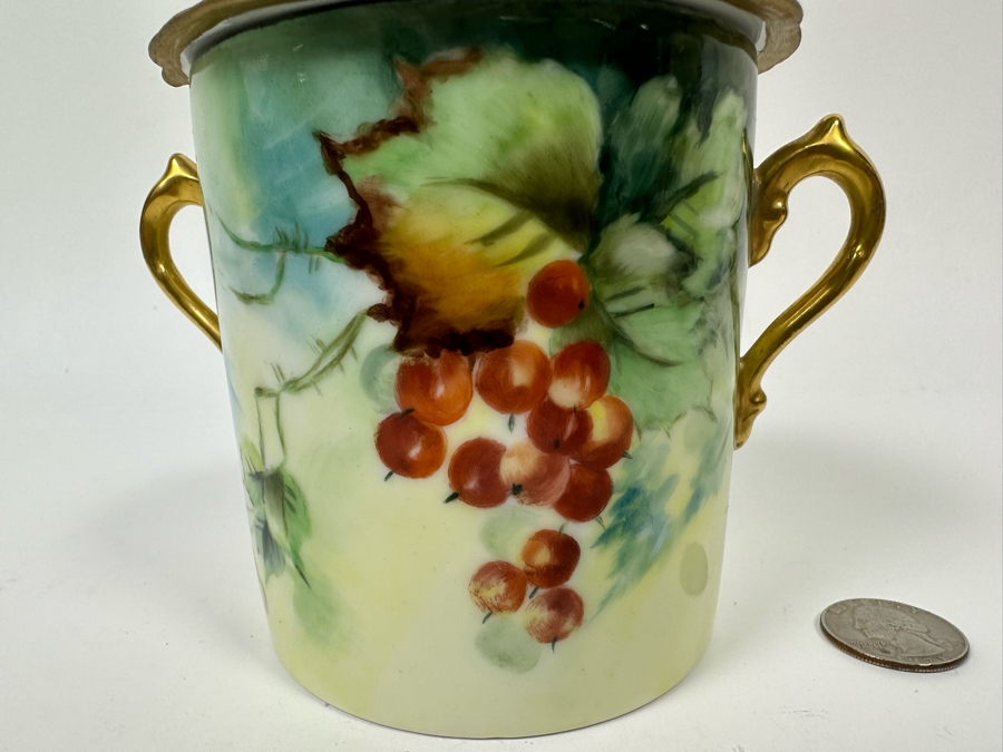 Hand Painted Limoges France Porcelain Condensed Milk Jar 5.5W X 5.5H [Photo 4]