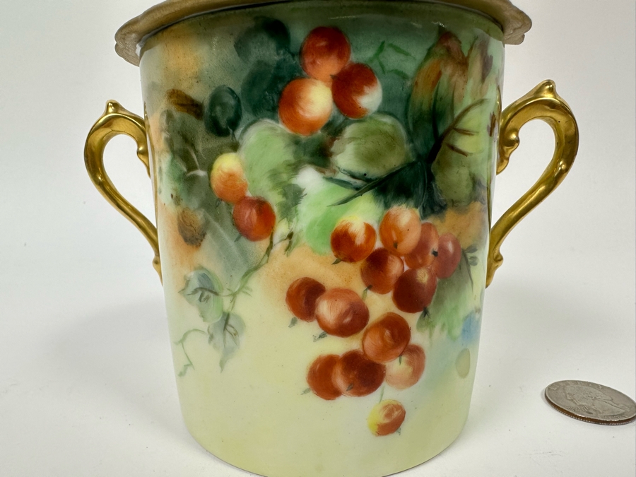 Hand Painted Limoges France Porcelain Condensed Milk Jar 5.5W X 5.5H [Photo 6]