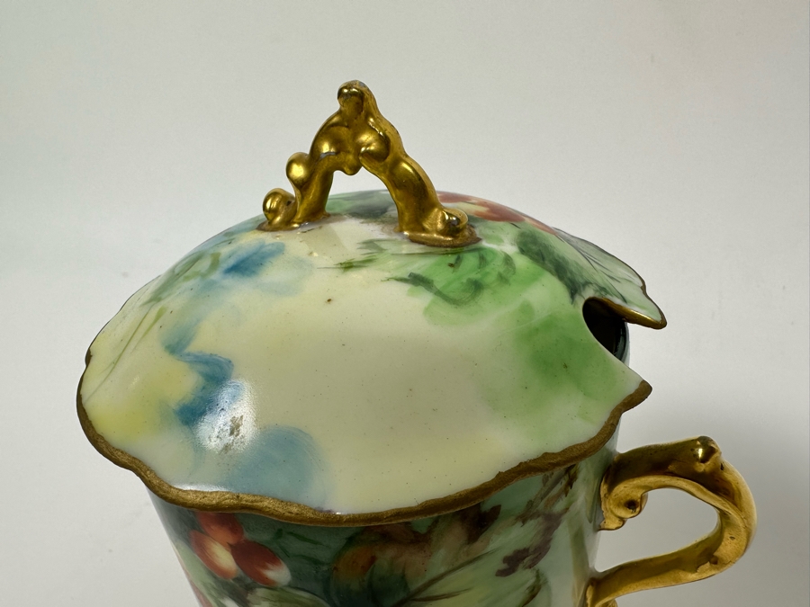Hand Painted Limoges France Porcelain Condensed Milk Jar 5.5W X 5.5H [Photo 7]
