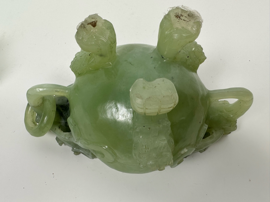 Vintage Chinese Jade Incense Burner Dragon Motif 6.5W X 4D X 5.5H [Photo 23]
