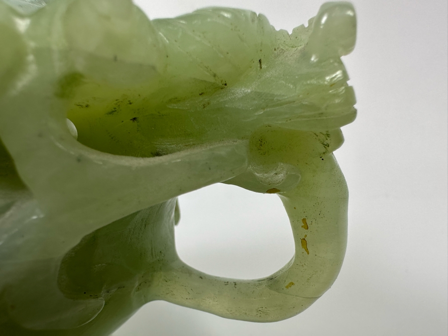 Vintage Chinese Jade Incense Burner Dragon Motif 6.5W X 4D X 5.5H [Photo 15]