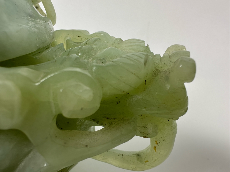 Vintage Chinese Jade Incense Burner Dragon Motif 6.5W X 4D X 5.5H [Photo 16]