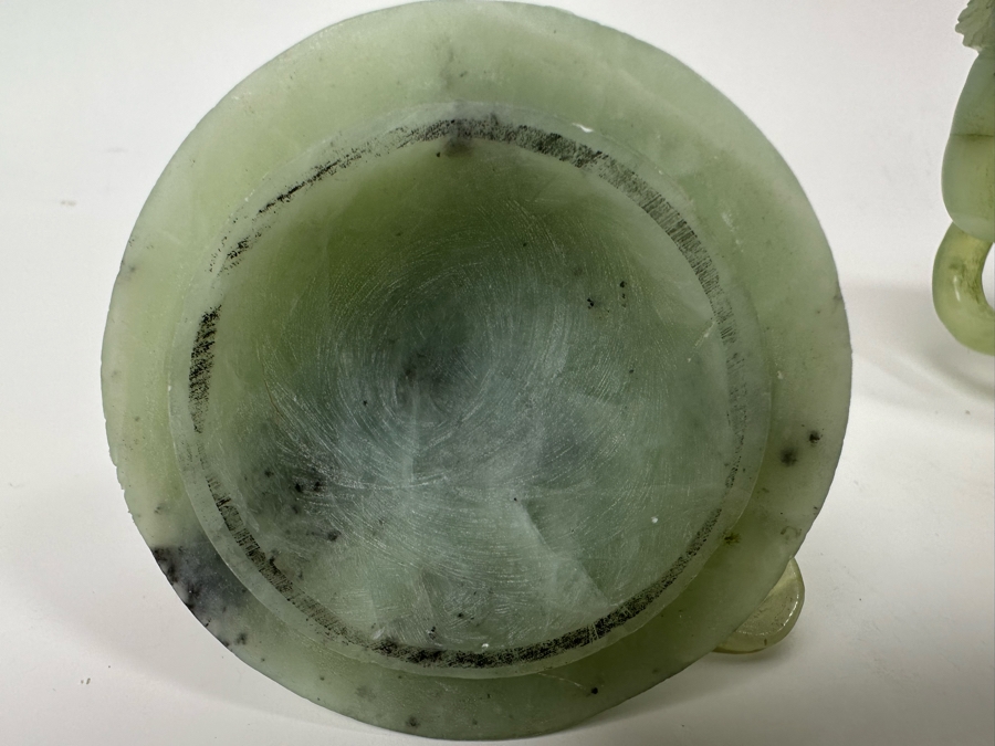 Vintage Chinese Jade Incense Burner Dragon Motif 6.5W X 4D X 5.5H [Photo 21]