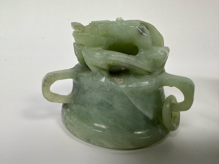 Vintage Chinese Jade Incense Burner Dragon Motif 6.5W X 4D X 5.5H [Photo 20]