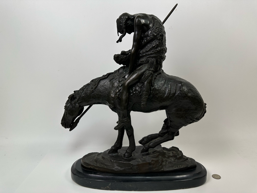James Earl Frase Bronze Sculpture 'End Of The Trail' 17W X 6D X 20H [Photo 13]