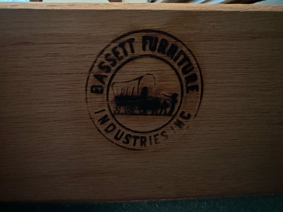 Mid-Century Chinoiserie Chest Of Drawers Dresser 60W X 20D X 31H With Matching Pair Of Nightstands 23W X 16D X 22H By Basset Furniture [Photo 8]