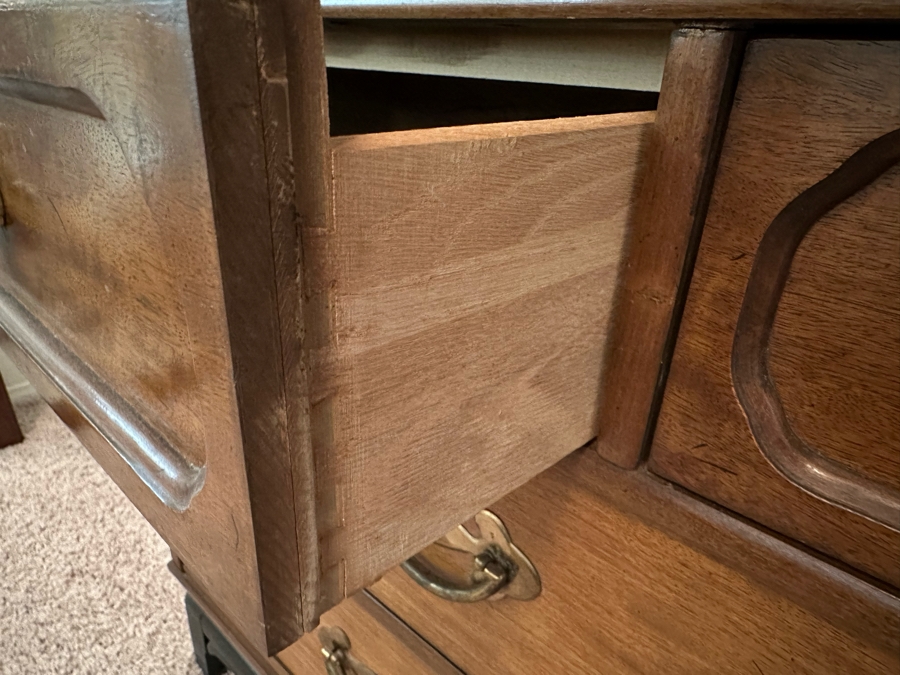 Mid-Century Chinoiserie Chest Of Drawers Dresser 60W X 20D X 31H With Matching Pair Of Nightstands 23W X 16D X 22H By Basset Furniture [Photo 10]