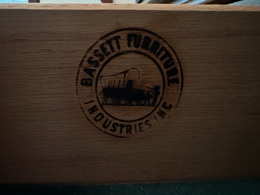 Mid-Century Chinoiserie Chest Of Drawers Dresser 60W X 20D X 31H With Matching Pair Of Nightstands 23W X 16D X 22H By Basset Furniture [Photo 9]