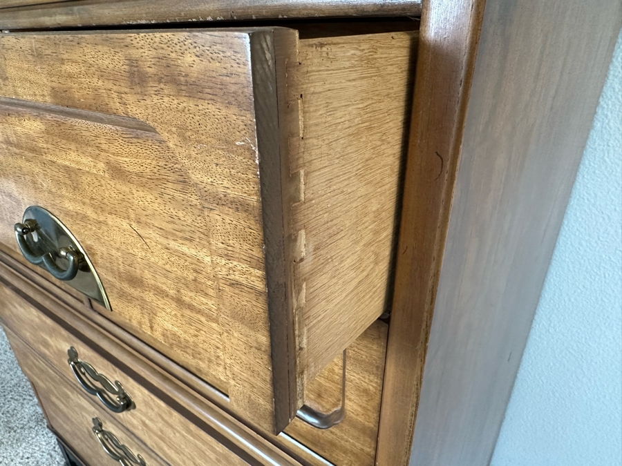 Mid-Century Chinoiserie Chest Of Drawers Highboy Dresser 40W X 20D X 47H By Basset Furniture [Photo 8]