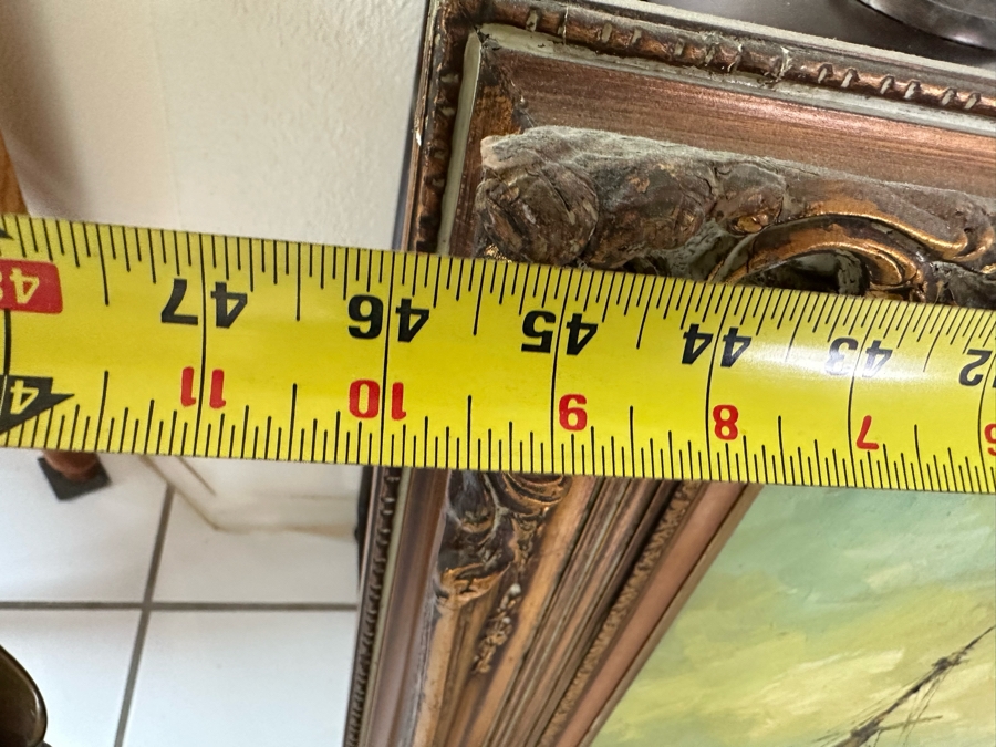 Original Mid-Century Oil Painting On Canvas 36 X 24 Framed 46 X 34 Signed Wilson [Photo 14]