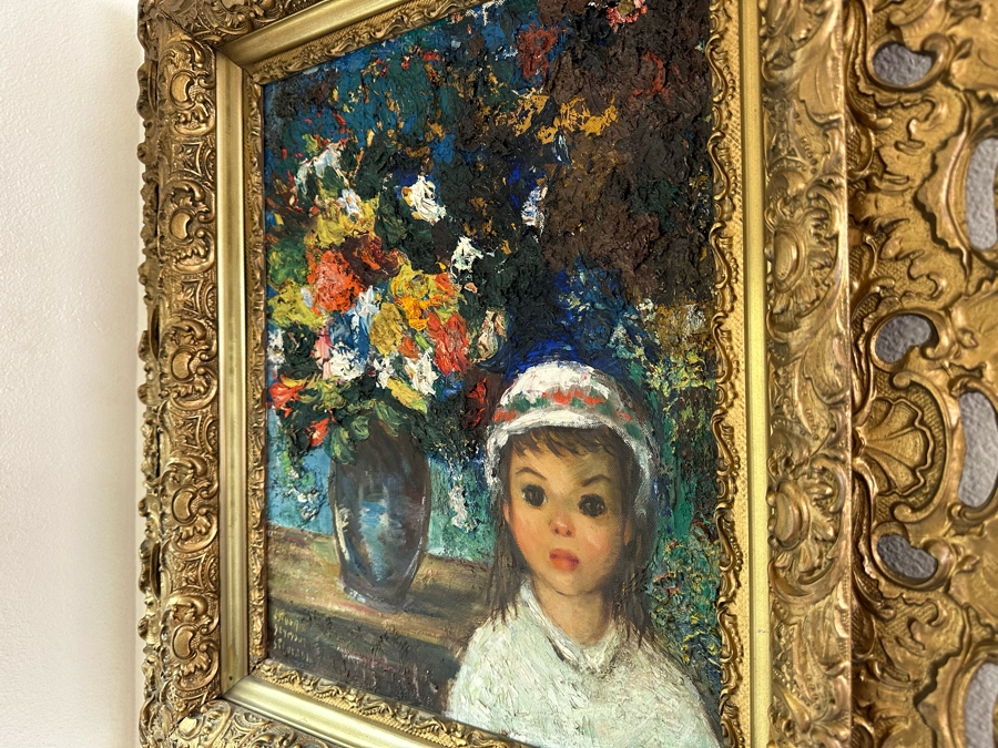 Esther Seymour-Stevenson Original Impasto Painting On Canvas Board 16 X 20 In Vintage Gilt Wooden Frame 20 X 27.5 [Photo 16]