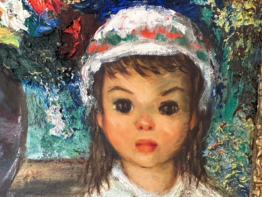 Esther Seymour-Stevenson Original Impasto Painting On Canvas Board 16 X 20 In Vintage Gilt Wooden Frame 20 X 27.5 [Photo 7]