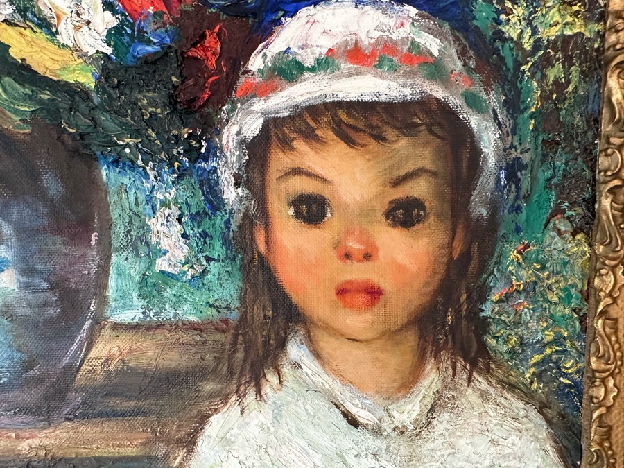 Esther Seymour-Stevenson Original Impasto Painting On Canvas Board 16 X 20 In Vintage Gilt Wooden Frame 20 X 27.5 [Photo 6]