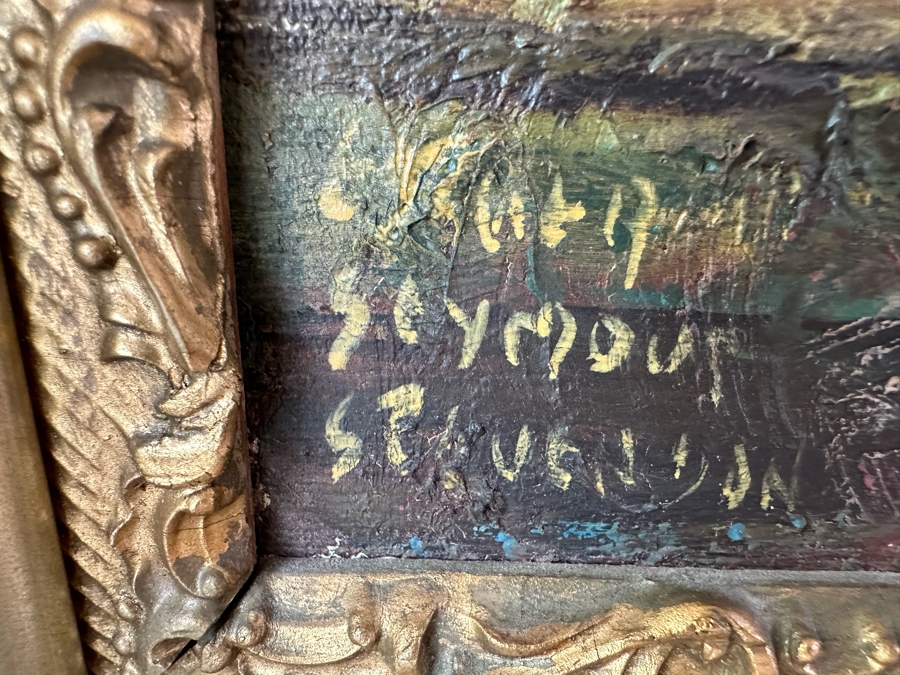 Esther Seymour-Stevenson Original Impasto Painting On Canvas Board 16 X 20 In Vintage Gilt Wooden Frame 20 X 27.5 [Photo 12]