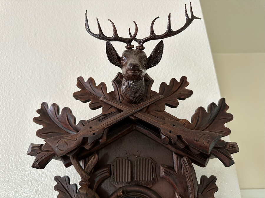 Vintage Wooden Cuckoo Clock With Thorens Movement Blue Danube Music Box Chime Working [Photo 7]
