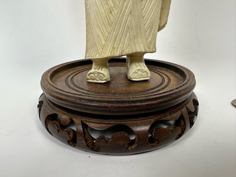 Faux Ivory Resign Chinese Emperor Figurine 13H [Photo 14]