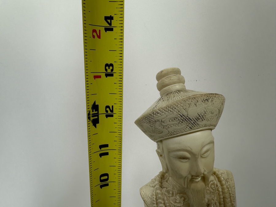 Faux Ivory Resign Chinese Emperor Figurine 13H [Photo 15]