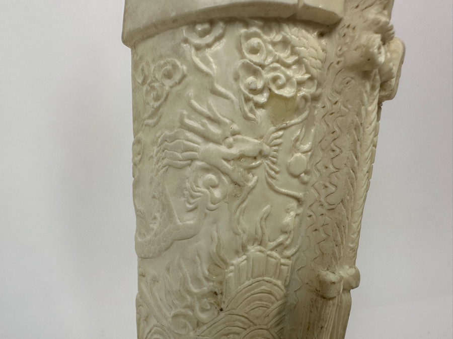 Faux Ivory Resign Chinese Emperor Figurine 13H [Photo 9]