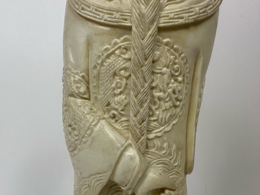 Faux Ivory Resign Chinese Emperor Figurine 13H [Photo 12]