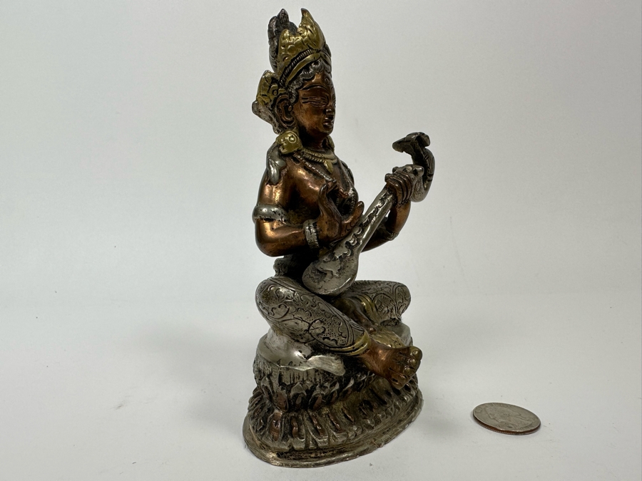 Saraswati Brass Statue 6H [Photo 6]