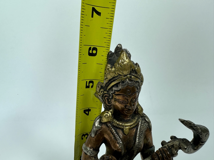 Saraswati Brass Statue 6H [Photo 10]