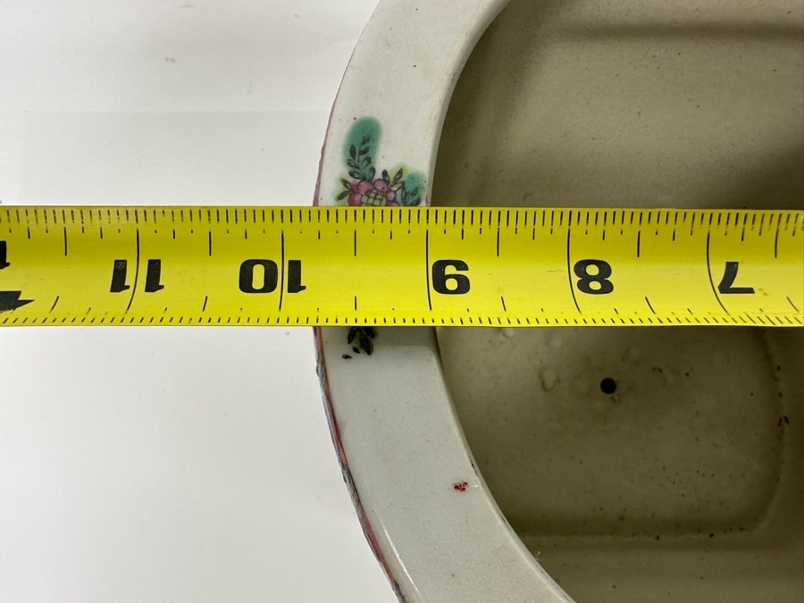 Vintage Chinese Hand Painted Porcelain Planter With Stand 10W X 8D X 9H [Photo 12]