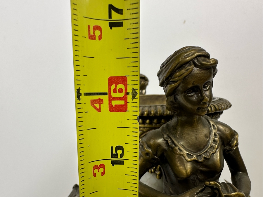 Crackled Porcelain With Brass Urn Vase 16.5H [Photo 8]