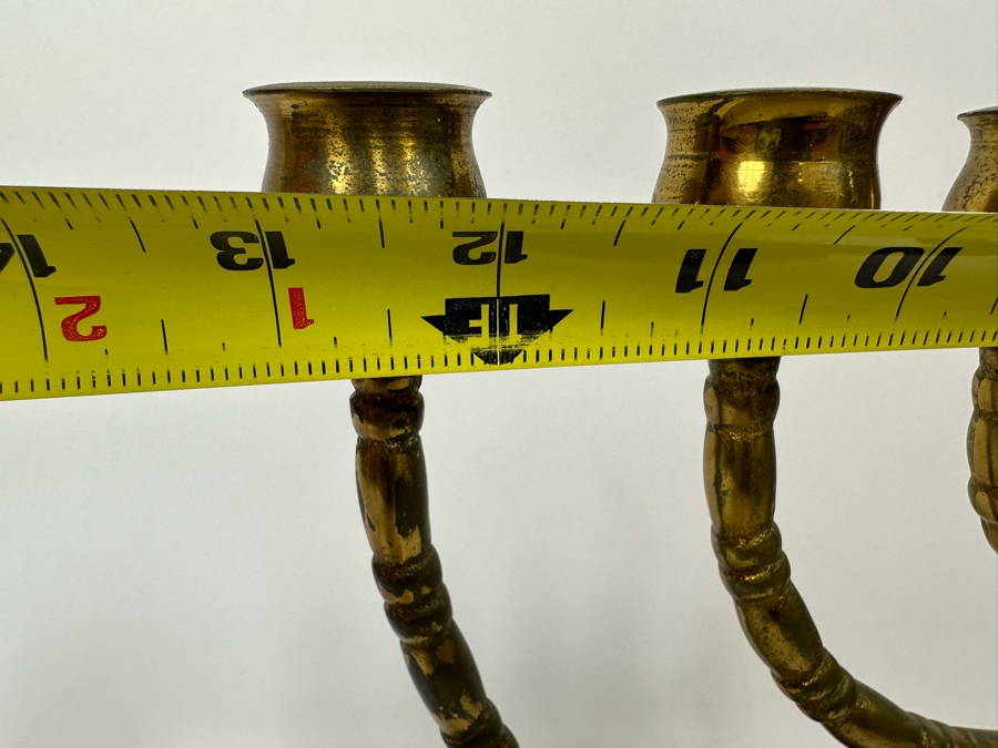 Heavy Solid Brass Menorah 13W X 13H [Photo 7]